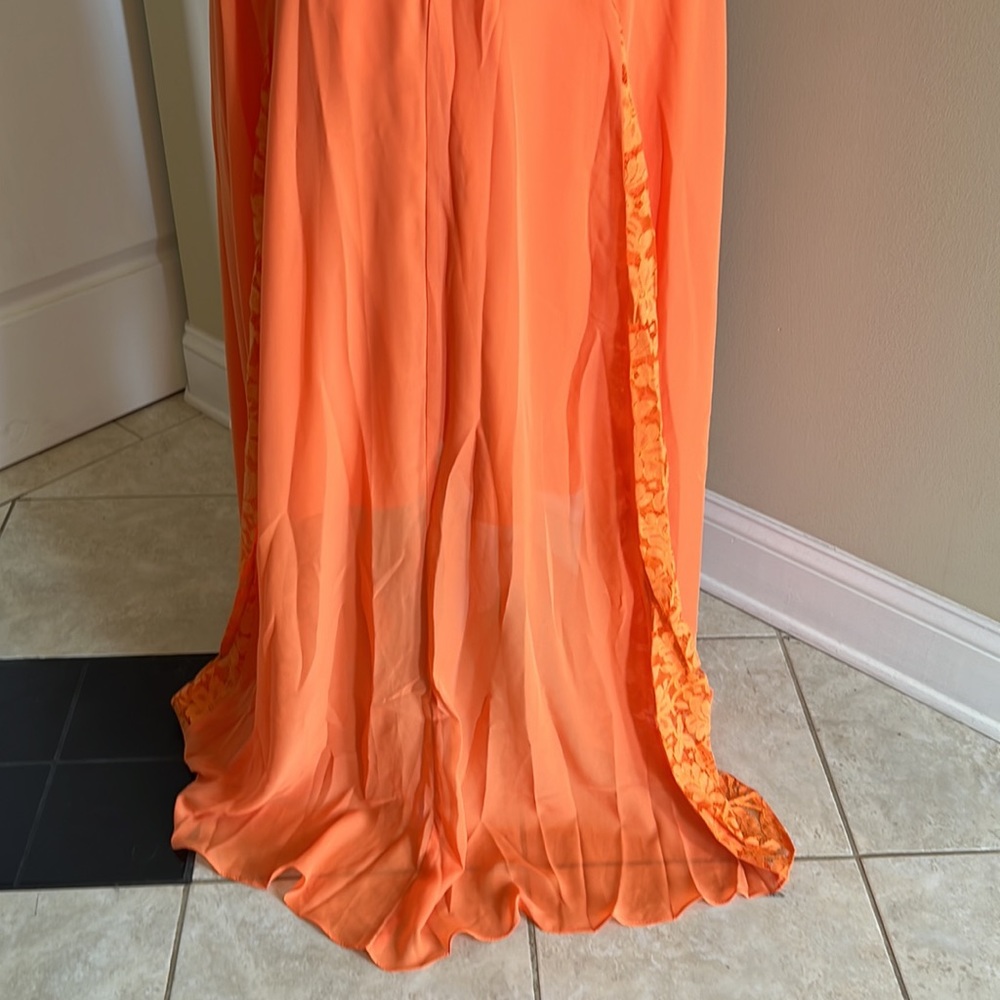 JJ’s House Formal Gown Size 16W Orange Maxi New with Tags - Picture 9 of 14